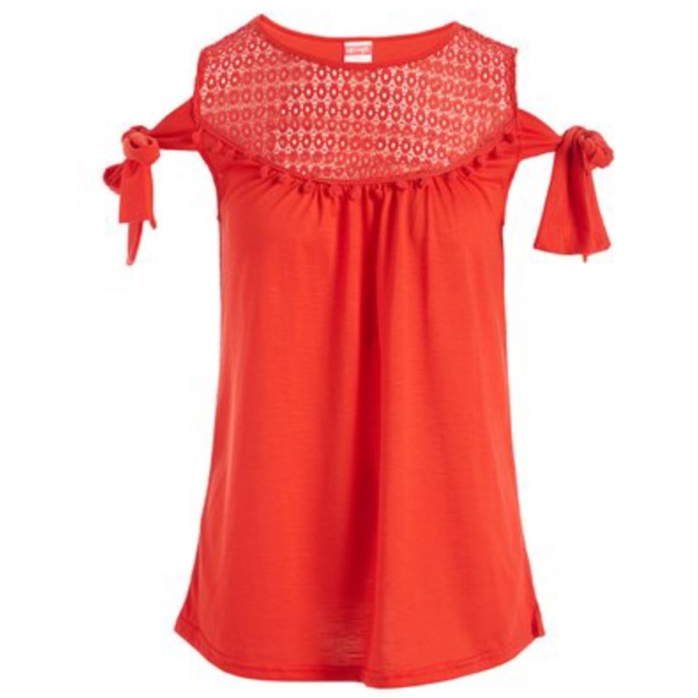 Red tank top-tie in back-Size S-NWT